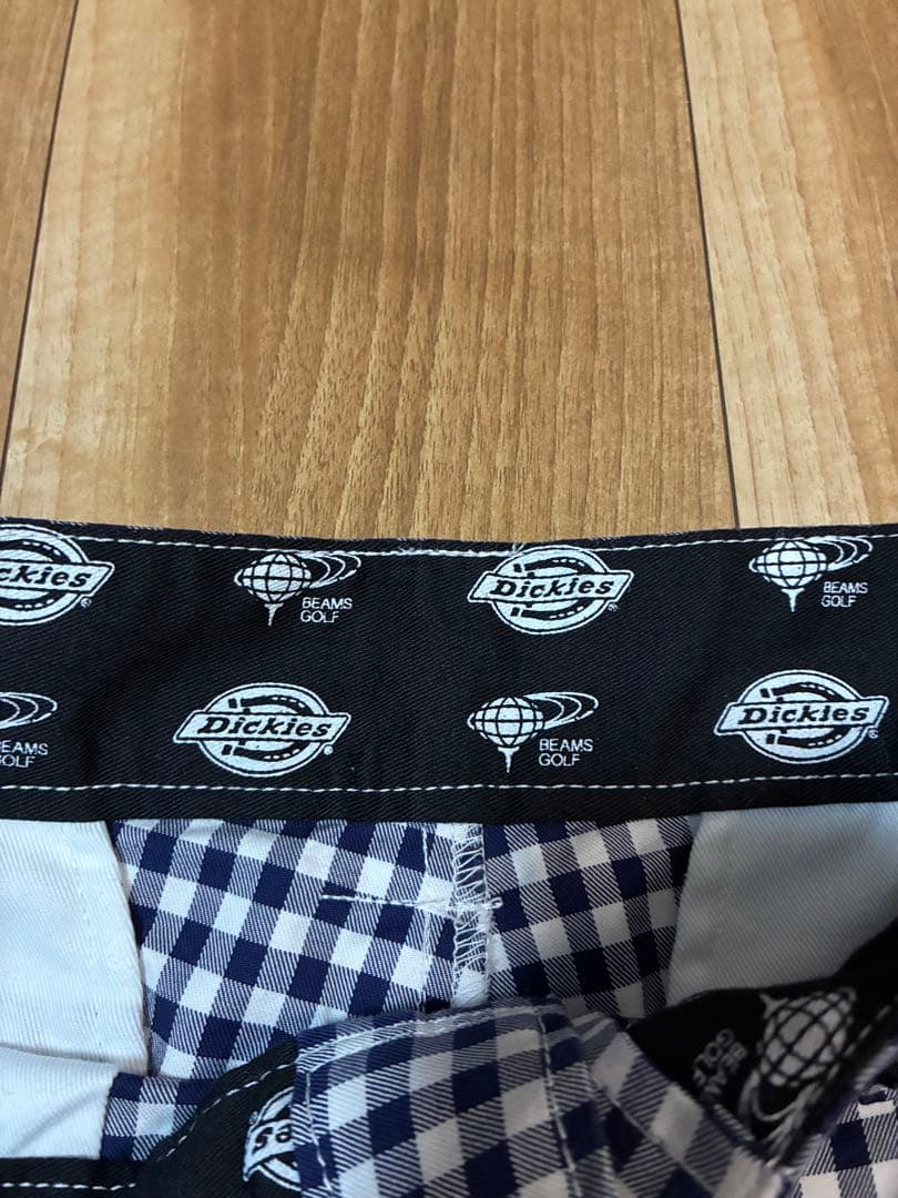 BEAMS GOLF Dickies コラボ　ギンガム　ネイビー　七分丈