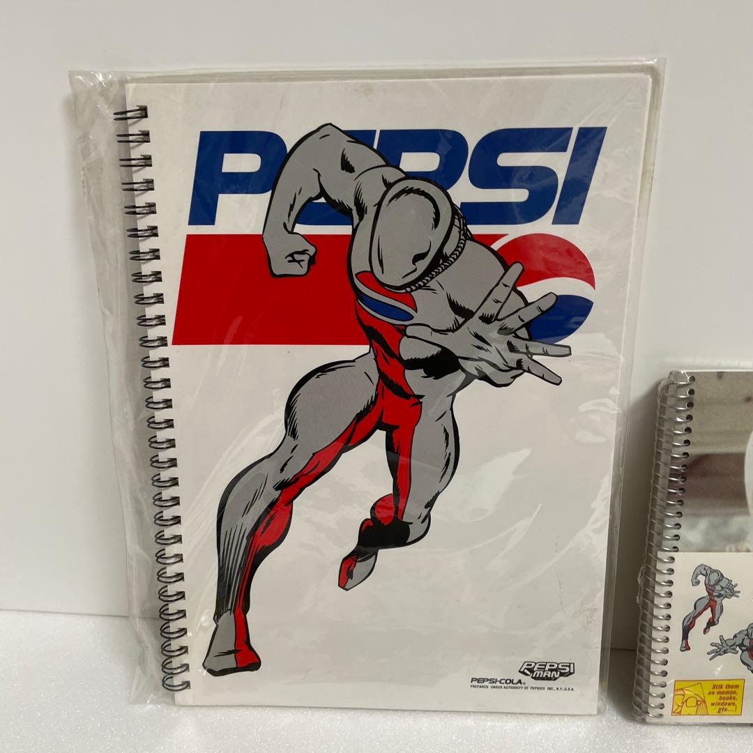 新品未使用 ペプシマン ノート 定規 ペン 消しゴム シール セット レア