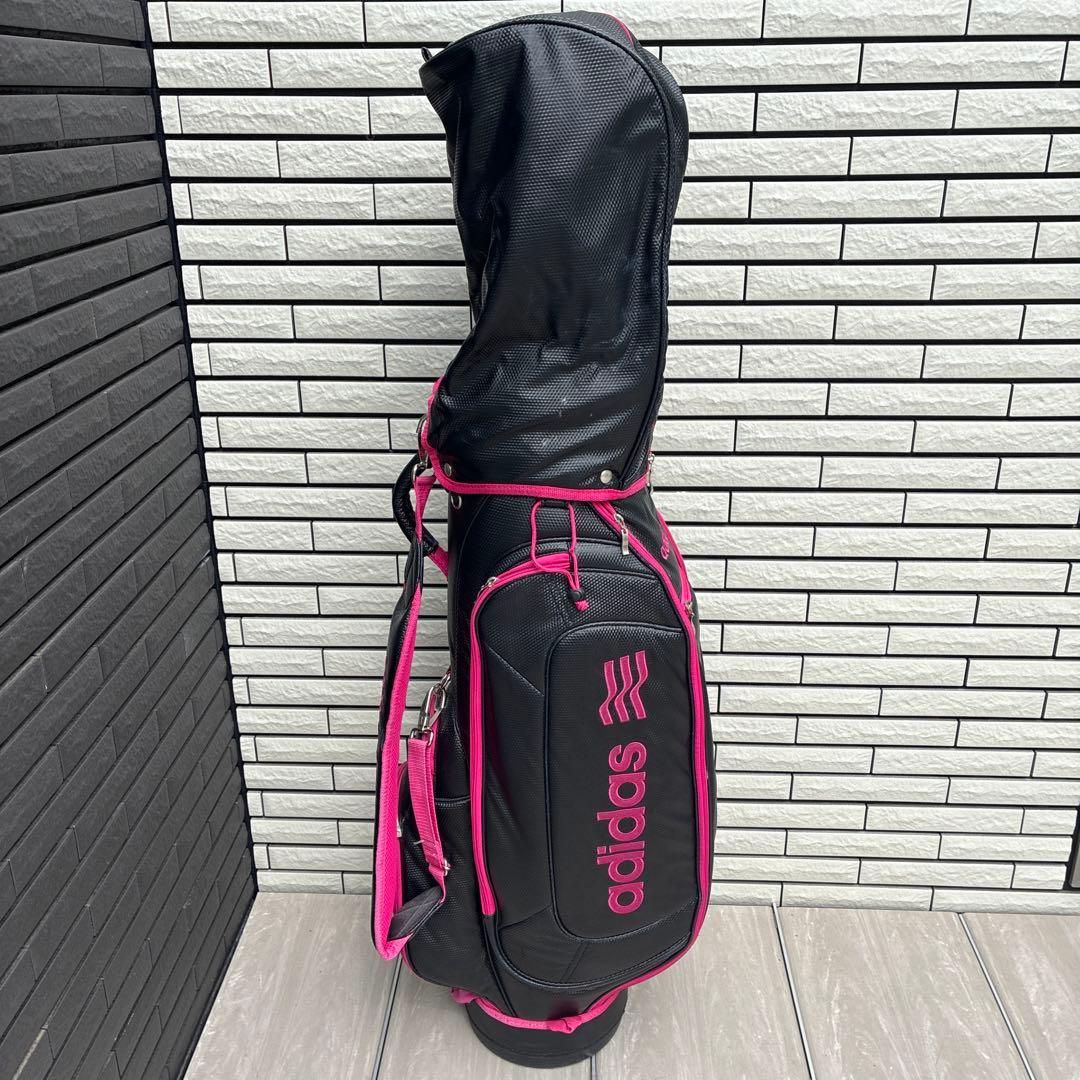 【人気配色】アディダス キャディバッグ カート型 ブラック×ピンク