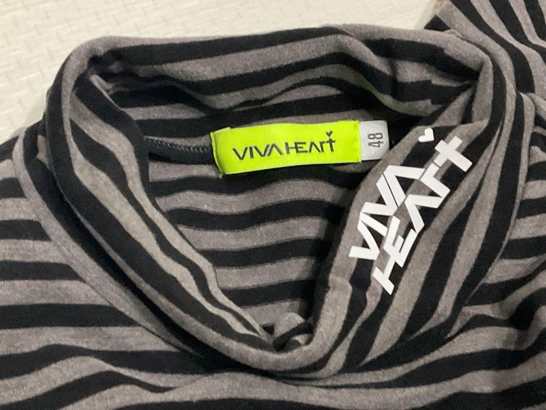 VIVA HEART ラグウォームボーダー ストレッチ モックネック ロンT