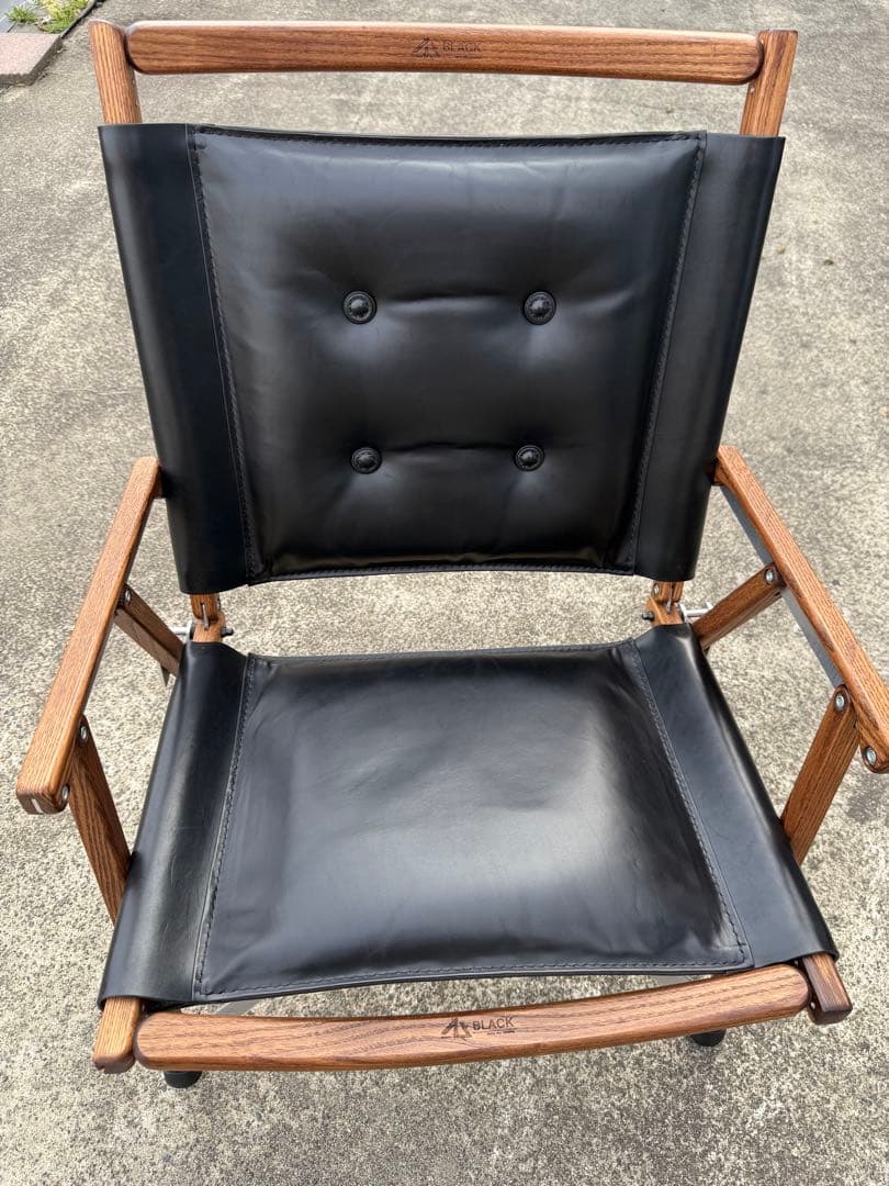 Black design x Pino works ローチェア　本革シート　黒