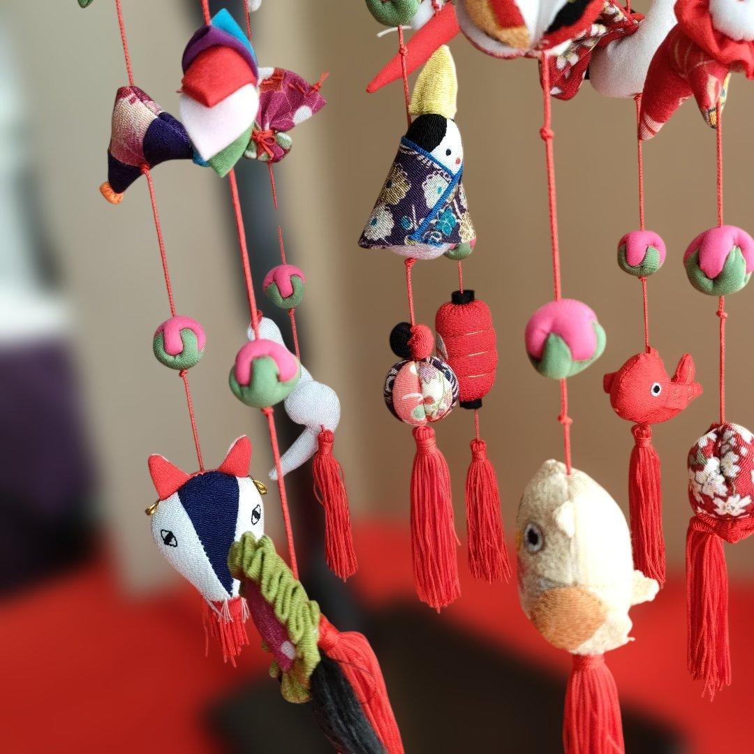 ひな祭り 吊るし飾り吊るし雛(みやび) 赤　高さ(80cm)　　　未使用品