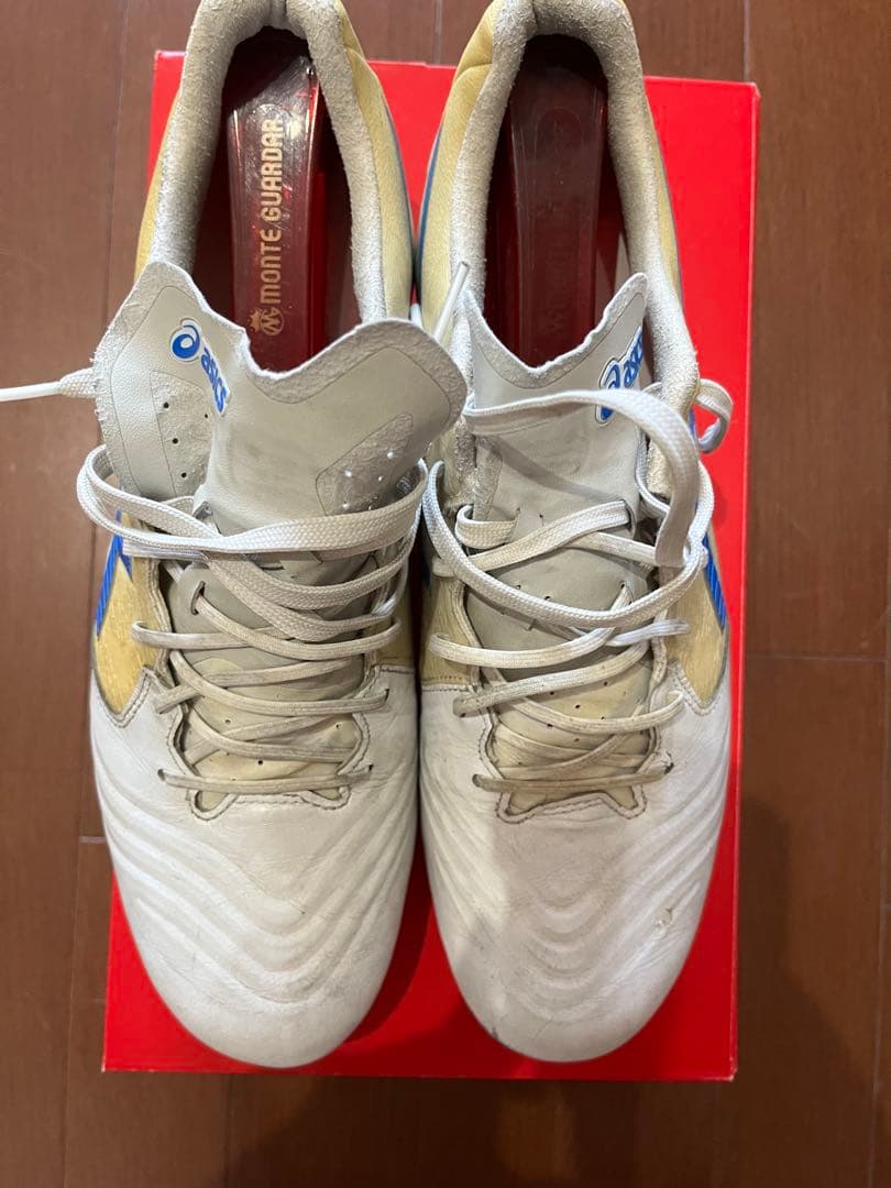 ASICS サッカーシューズ ホワイト/ブルー　27.5cm