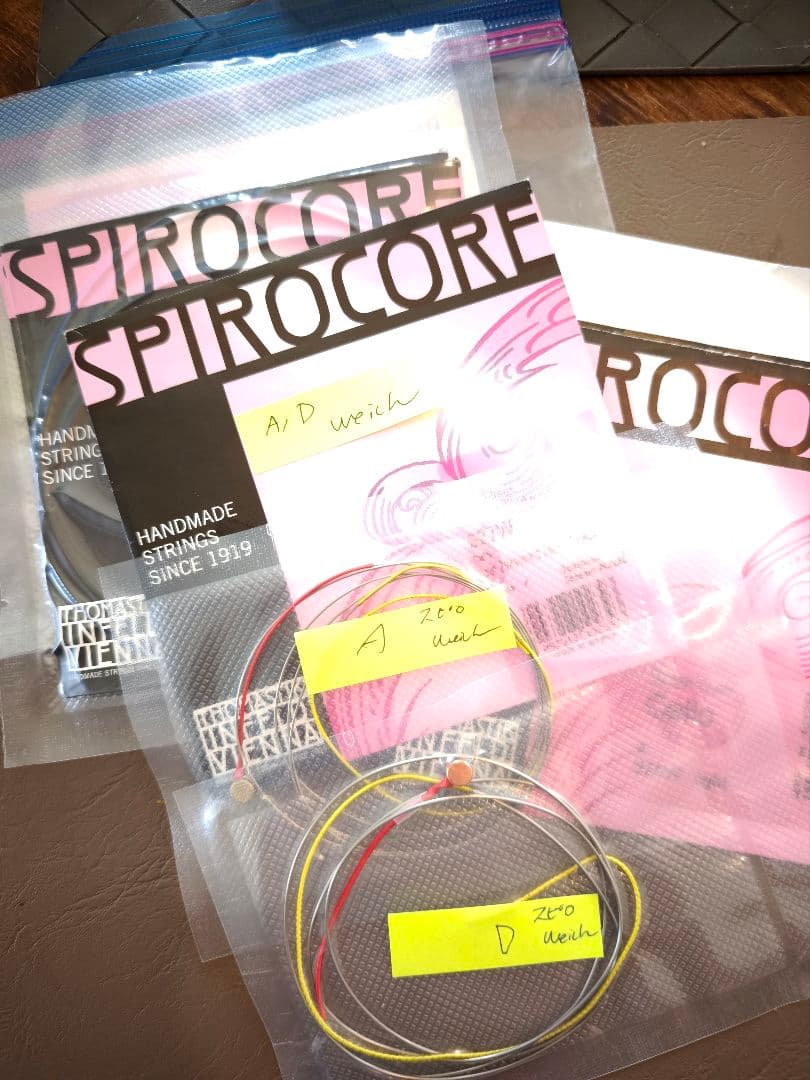 チェロ弦4本セット【スピロコア ノーマルAD、タングステンCG】weich