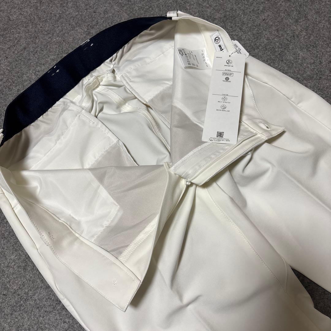 Mサイズ 新品 アンパスィ ストレッチ ゴルフパンツ 白 AMF5003E3F