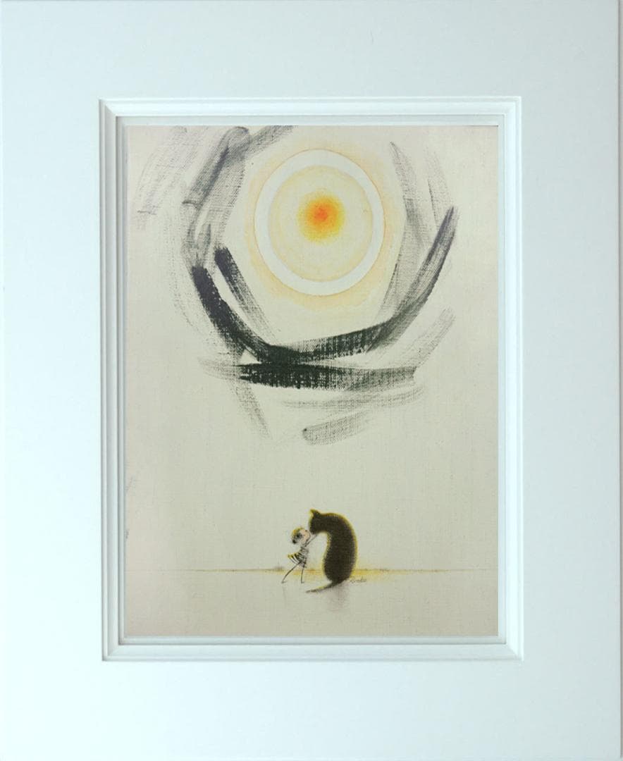 油絵 菅家令子 絵 絵画インテリア額付(青緑＋銀)F3-092018子猫犬女の子