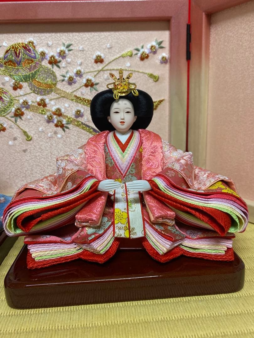 雛人形　親王飾り収納セット・頭　梛葉　作・間口約５５×奥行約３３×高さ約５３㎝