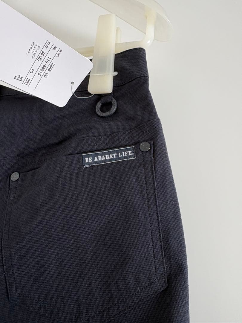 【新品タグ付】アダバット ゴルフパンツ 36(S) 濃紺 ストレッチ ワールド