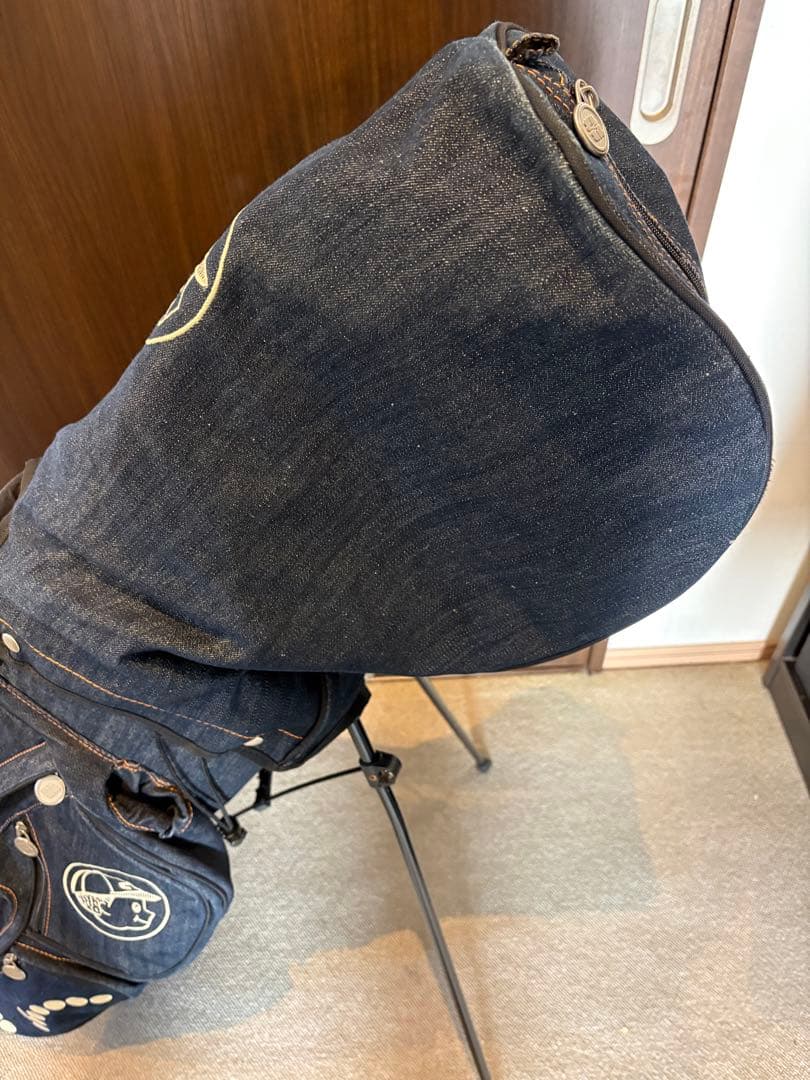 レア エヴィスゴルフ EVISU キャディバッグ デニム フードカバー付き
