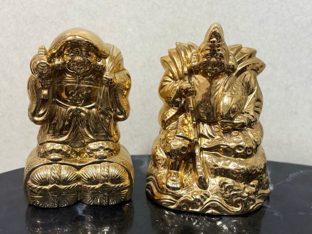 大黒天　恵比寿天　開運　金運アップ　【縁起物】七福神 金　工芸品