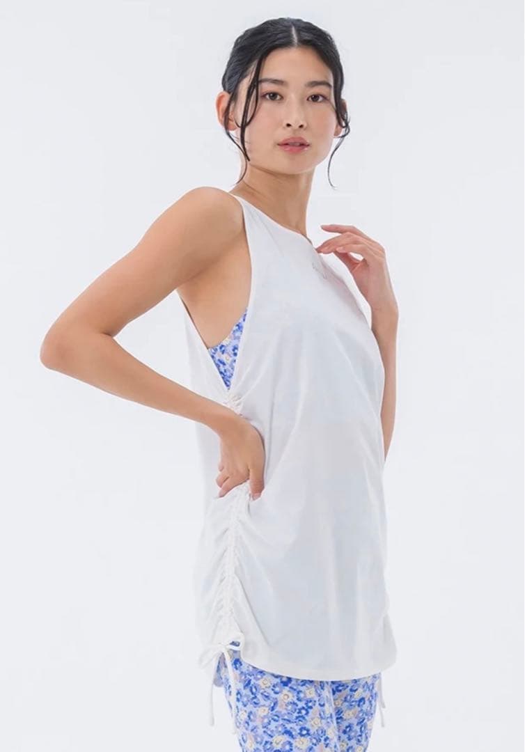 【SUKALA】フラワーガーデンプリントセパレートタンクトップM アクアブルー