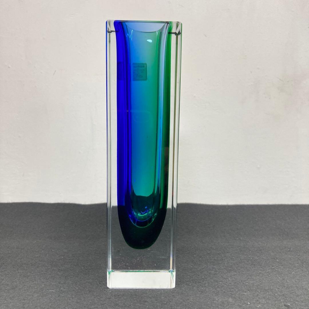 MURANO ムラノ ガラス マンドラザート 花瓶 一輪挿し グリーン＆ブルー