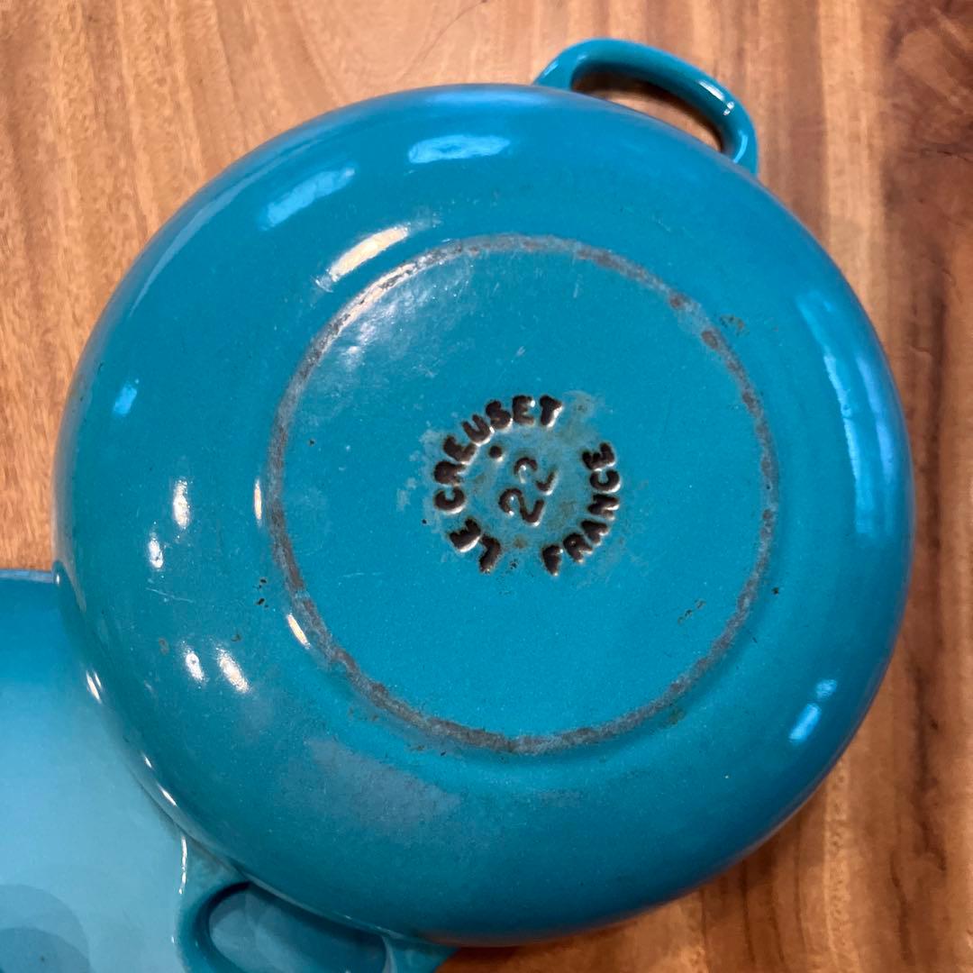 LE CREUSET 両手鍋　コバルトブルー22