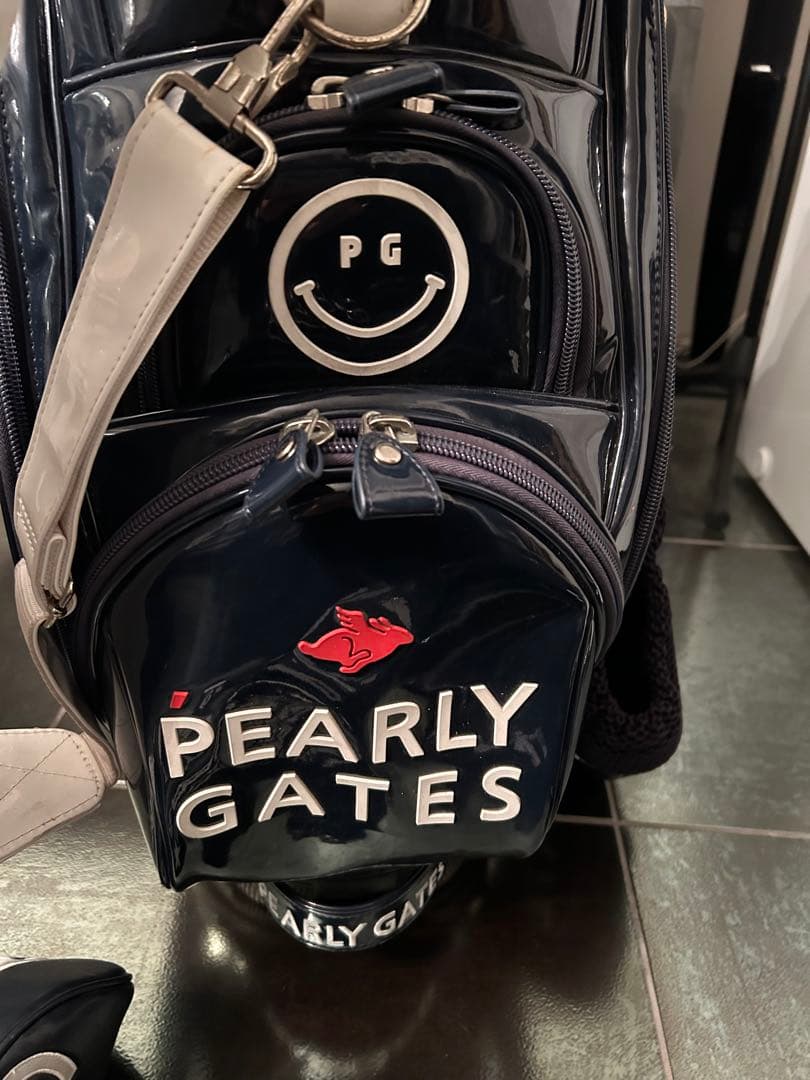値下げ!PEARLY GATES キャディバッグ ネイビー　ヘッドカバーセット