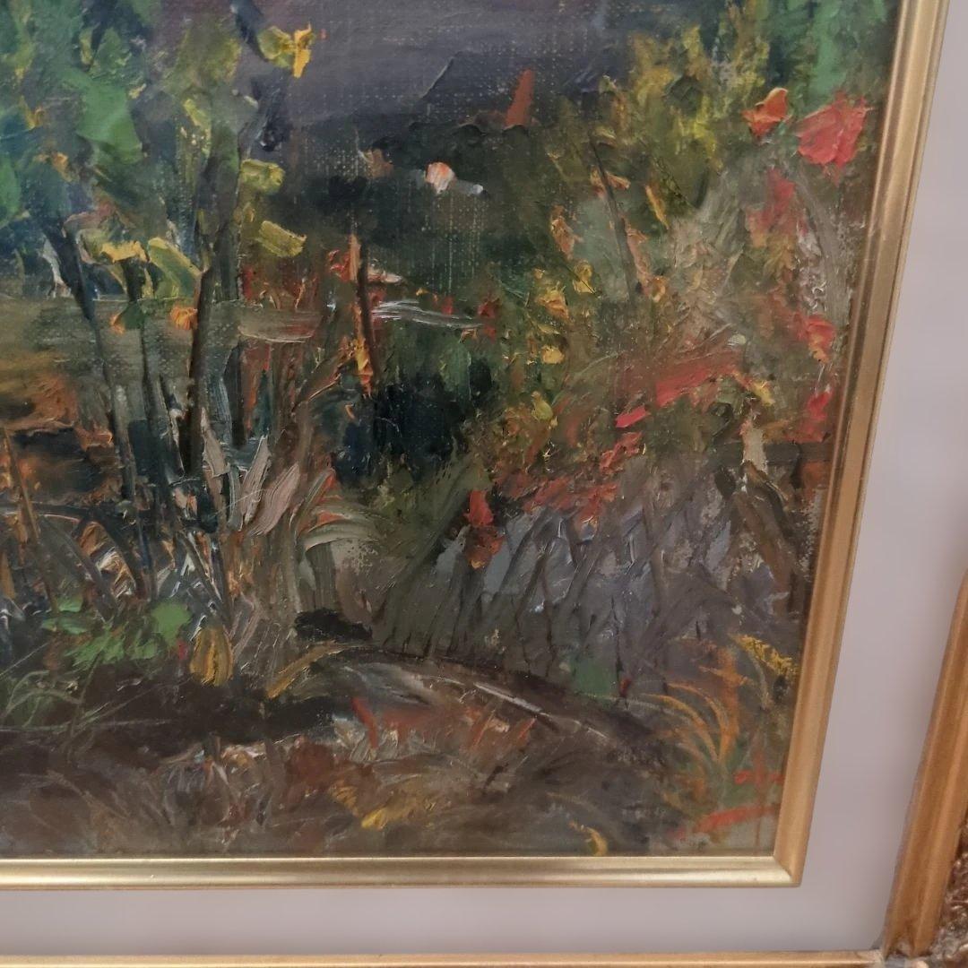 御所原天生　山の風景 油彩画