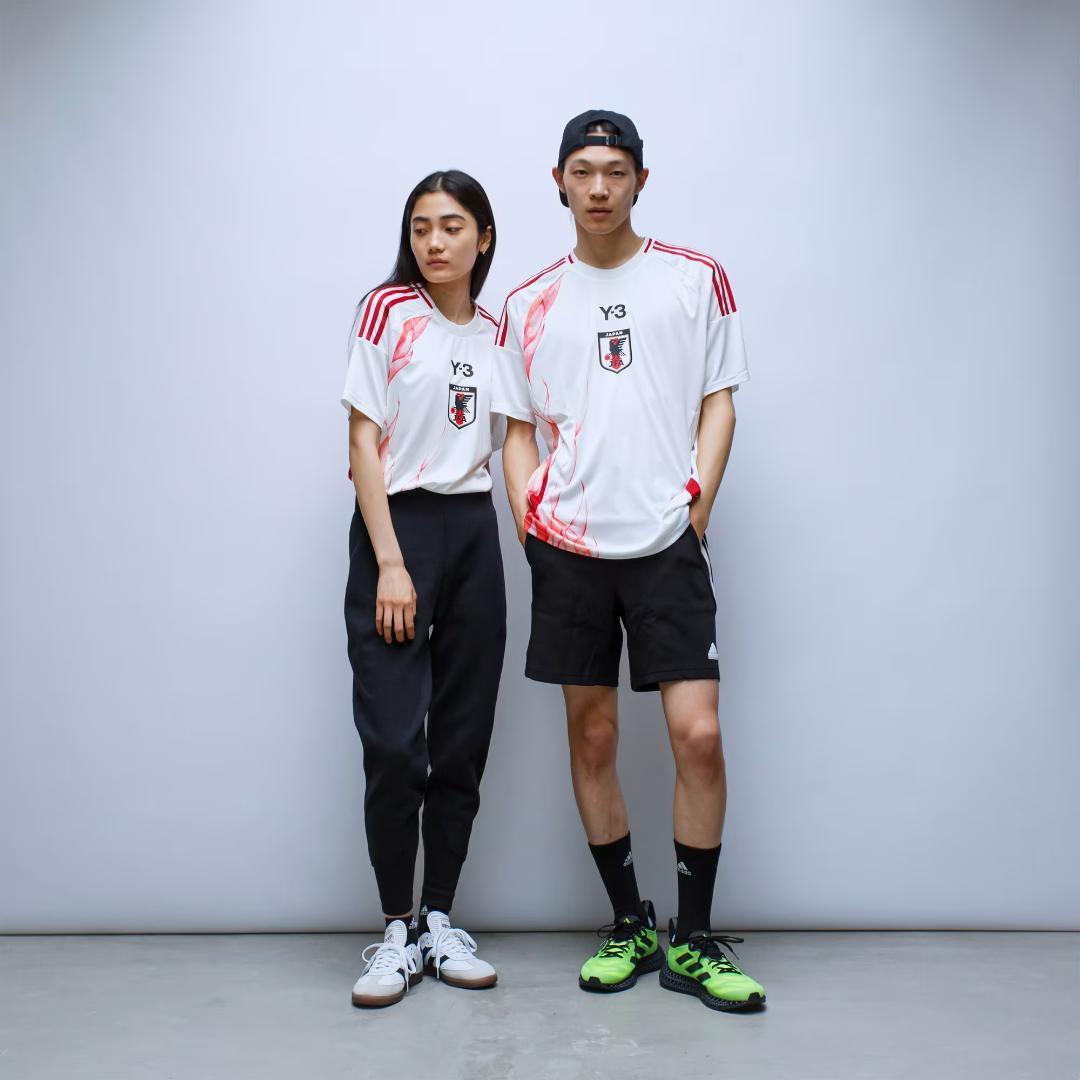 左肩シミ新品 タグ付き日本代表 IU0963ユニフォーム M Y-3 ヨウジ 白