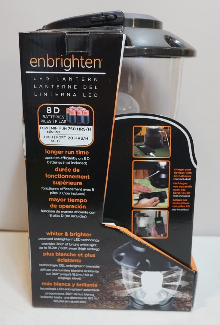 ENBRIGHTEN LEDランタン 800lm USB チャージポート付
