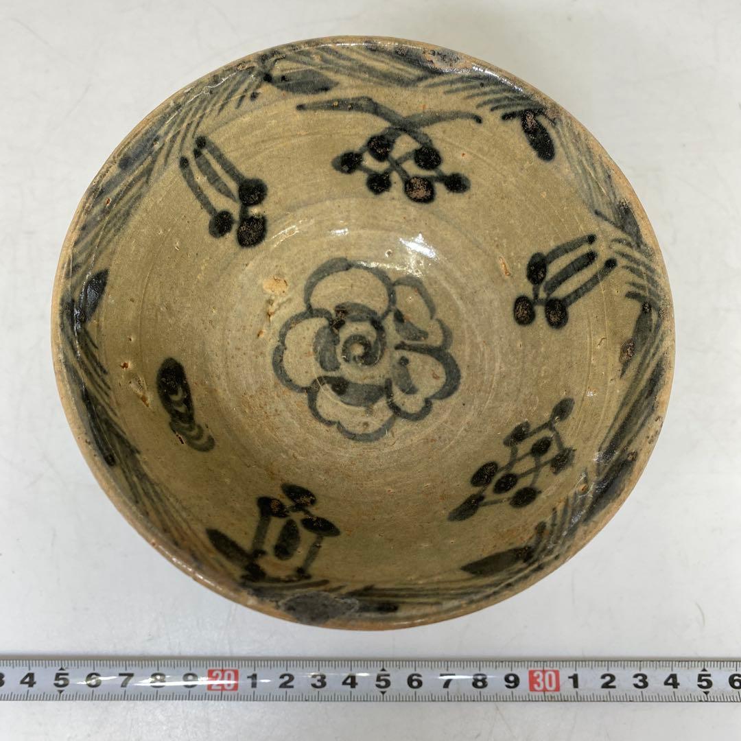 16世紀安南染付高台鉢　タニサ　 木箱付　幅約12.7cm 東R8-0205①