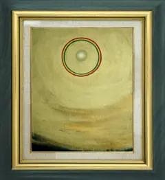 油絵 菅家令子 絵 絵画インテリア額付(銀) F3-G92023 風景希望祈り