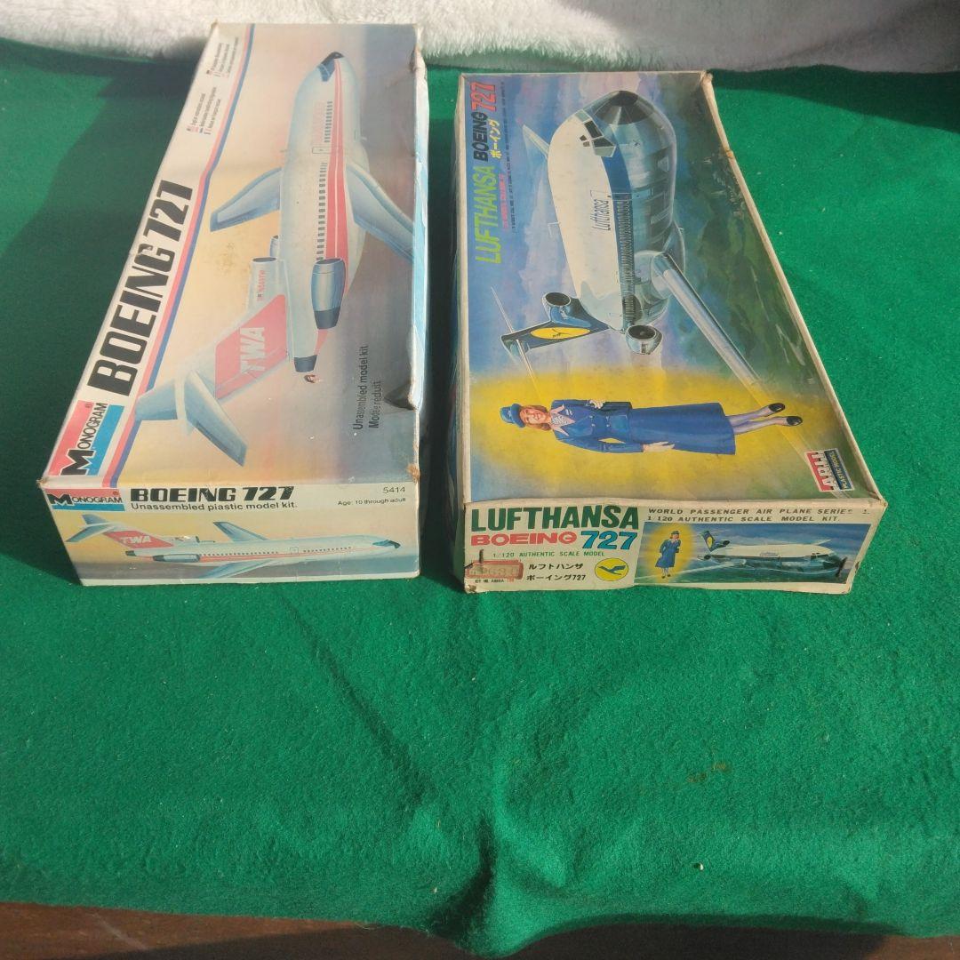 ボーイング727 1/98TWA,1/120 ルフトハンザ 　モノグラム未開封