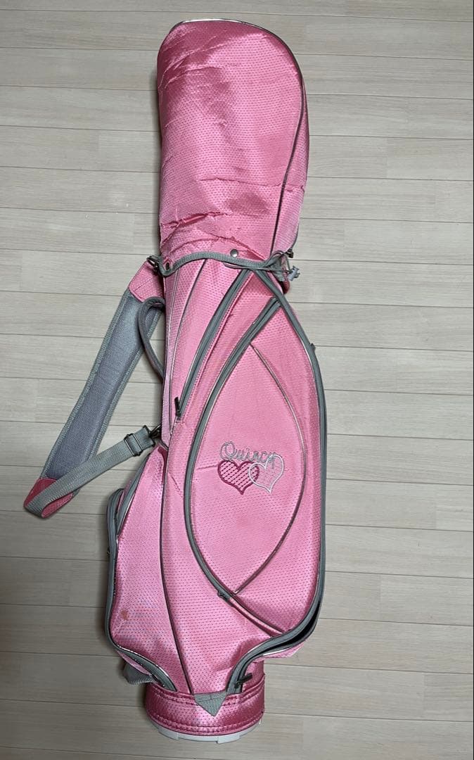 ゴルフ quincy 可愛いピンク レディース pinkキャディバッグ