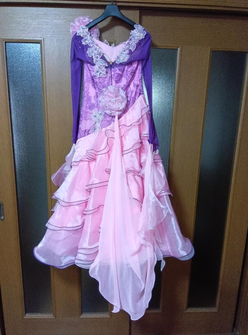 社交ダンス用ドレス 紫とピンク