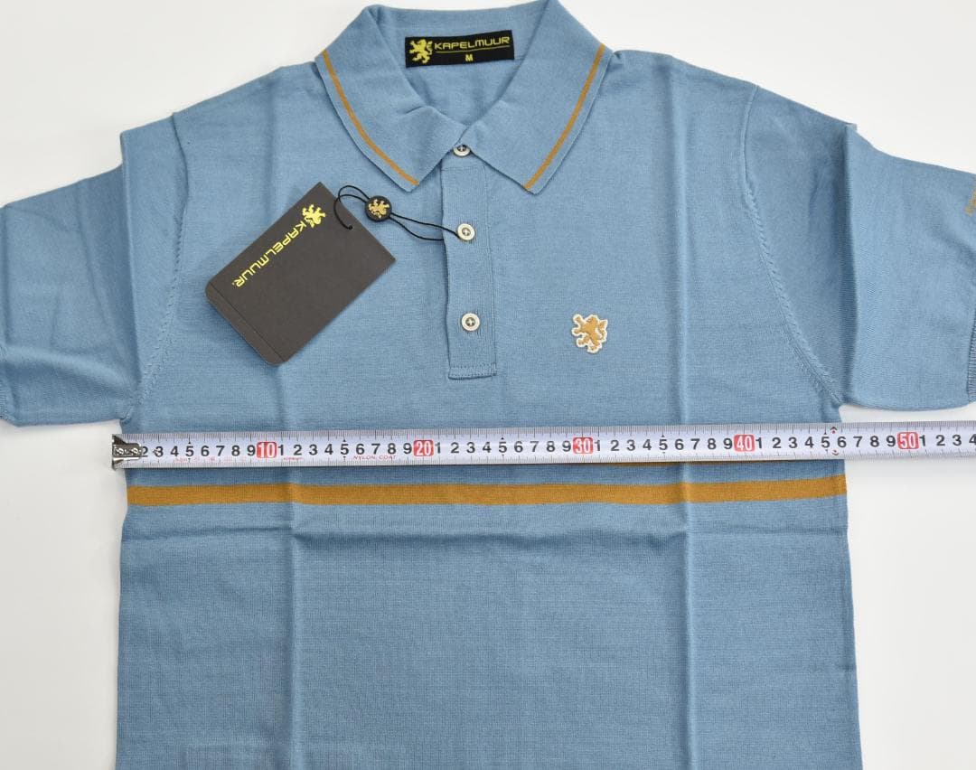 KAPELMUUR ★カペルミュール ニットポロシャツ size:M サックス