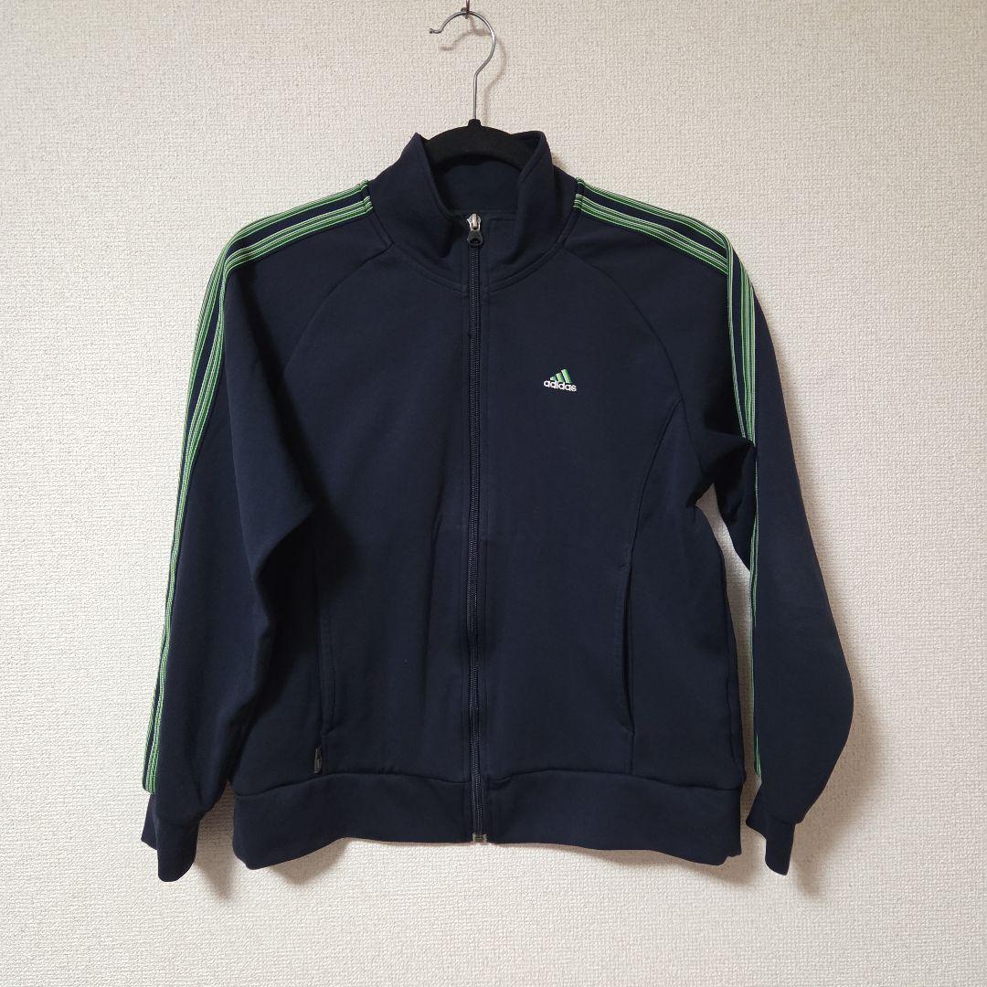 アディダス　adidas　セットアップ　ジャージ上下　ネイビー×グリーン　S