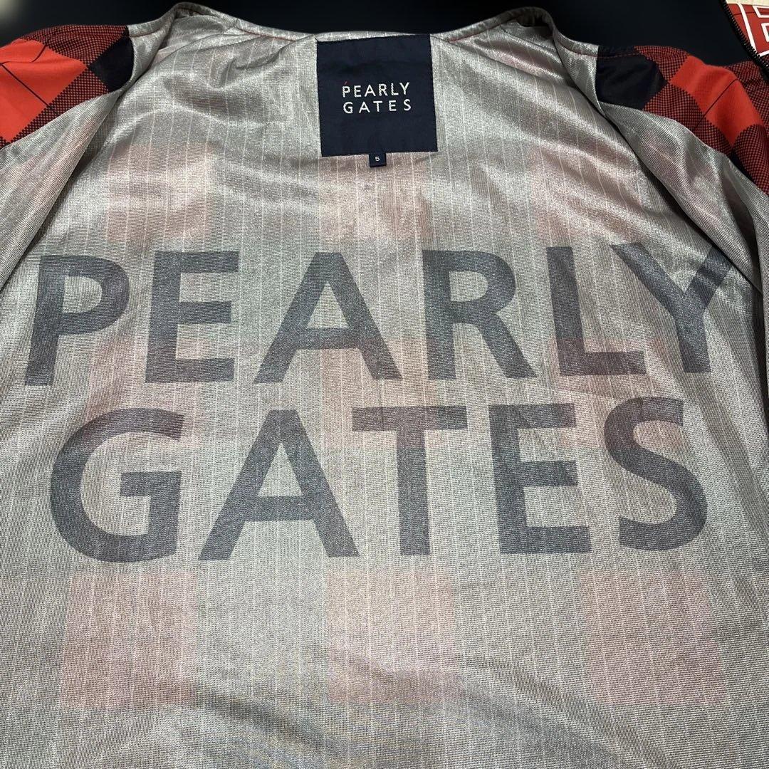 Pearly gates パーリーゲイツ　ジップアップジャケット　チェック　赤黒