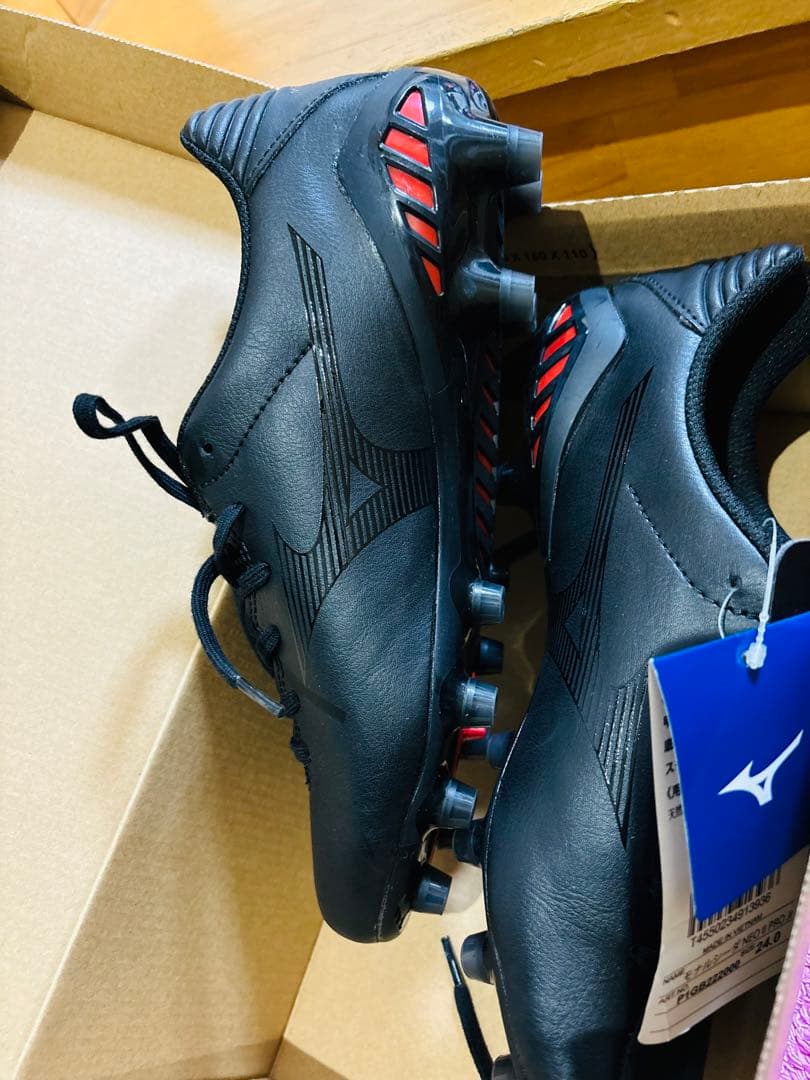 Mizuno サッカーシューズ ブラック　幅広　スパイク