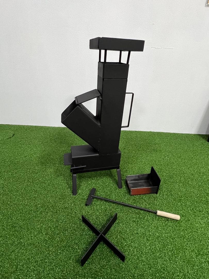 ロケットストーブ コンパクト 薪ストーブ ブラック 付属品付き