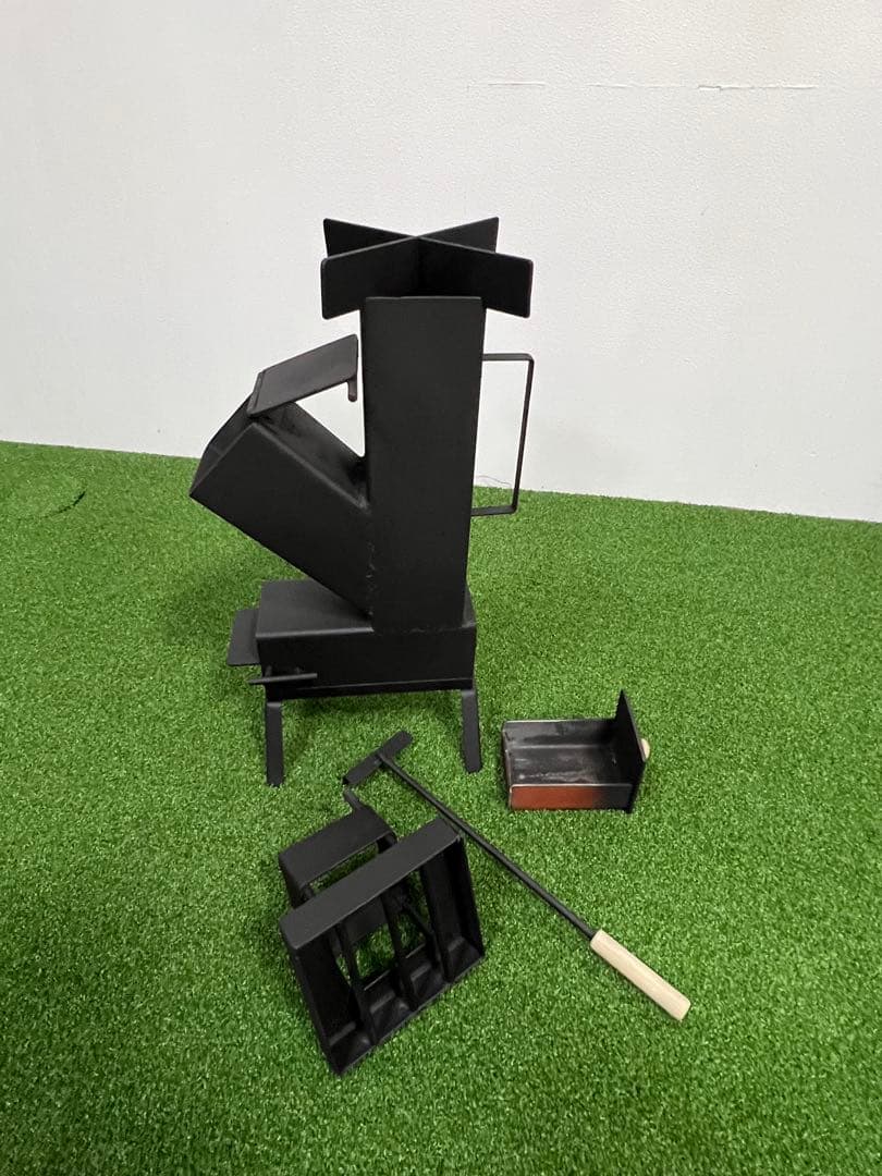 ロケットストーブ コンパクト 薪ストーブ ブラック 付属品付き