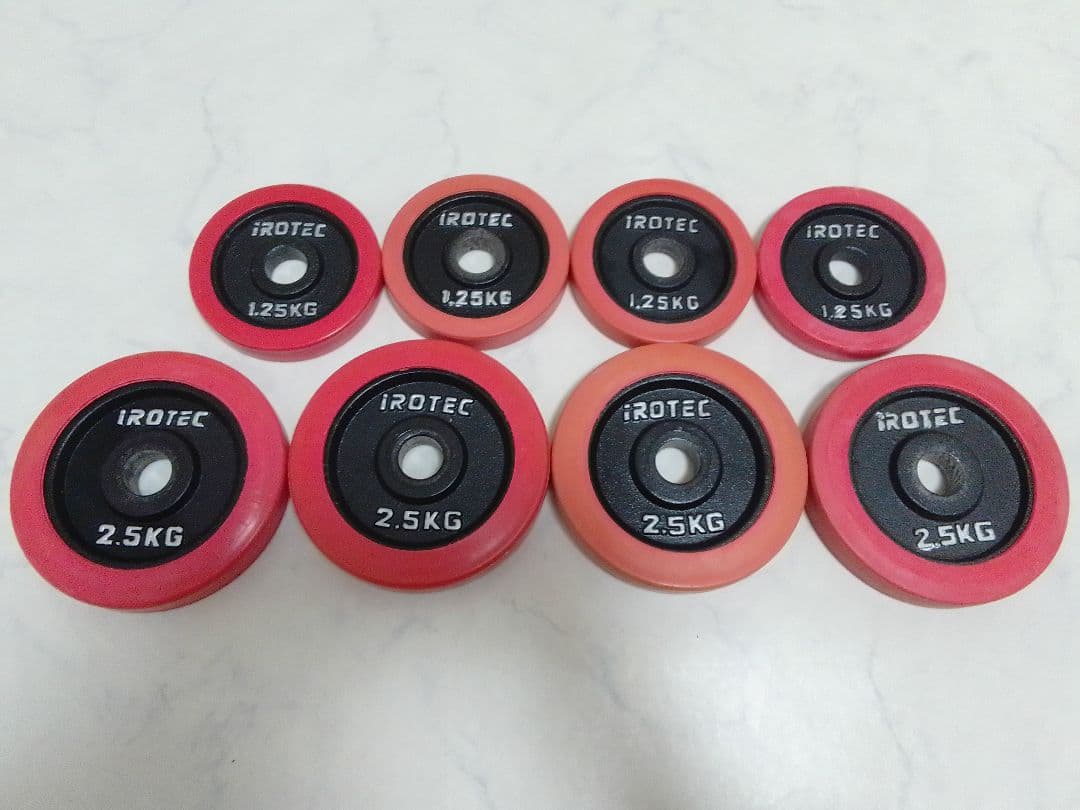 iROTEC ラバー付 ダンベル 約20kg 筋トレ プレート アイロテック ①
