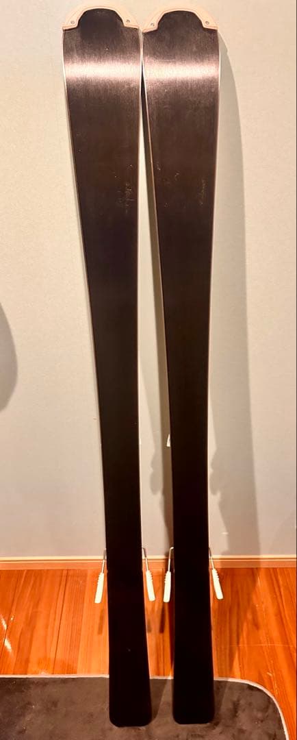 【美品】スキー板 156 ビンディング付 ブラック オレンジ　女性　初心者