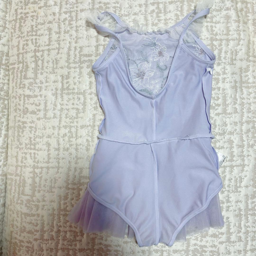 チャコット　120 女の子　レオタード　ラベンダー　チュチュ　スカート付き花柄