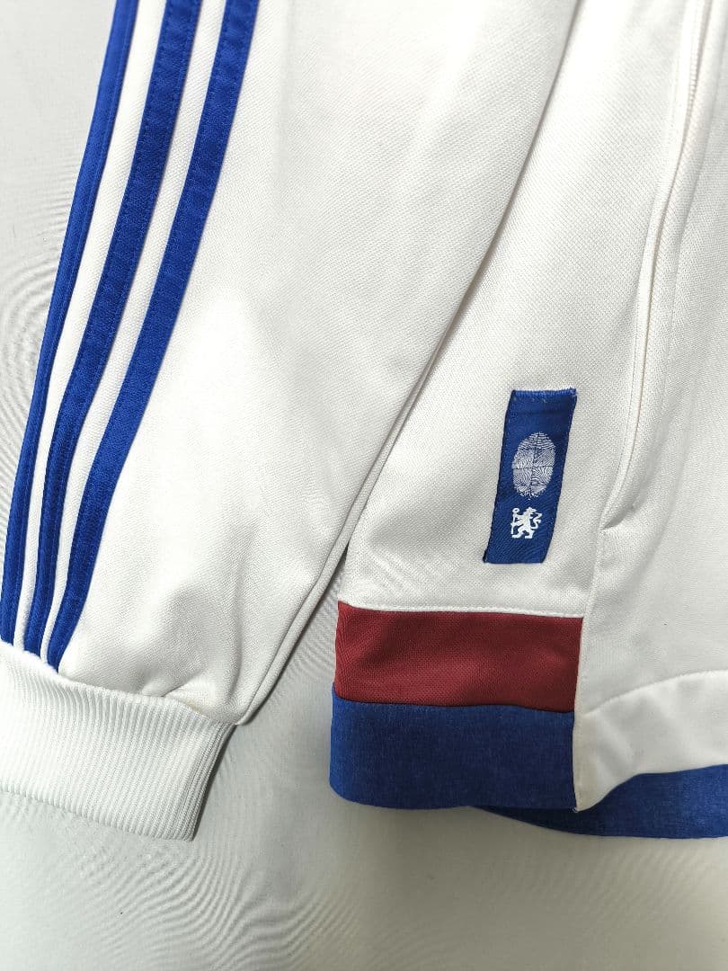 【訳あり】adidas Chelsea FC アンセムジャケットMワッペン　白赤