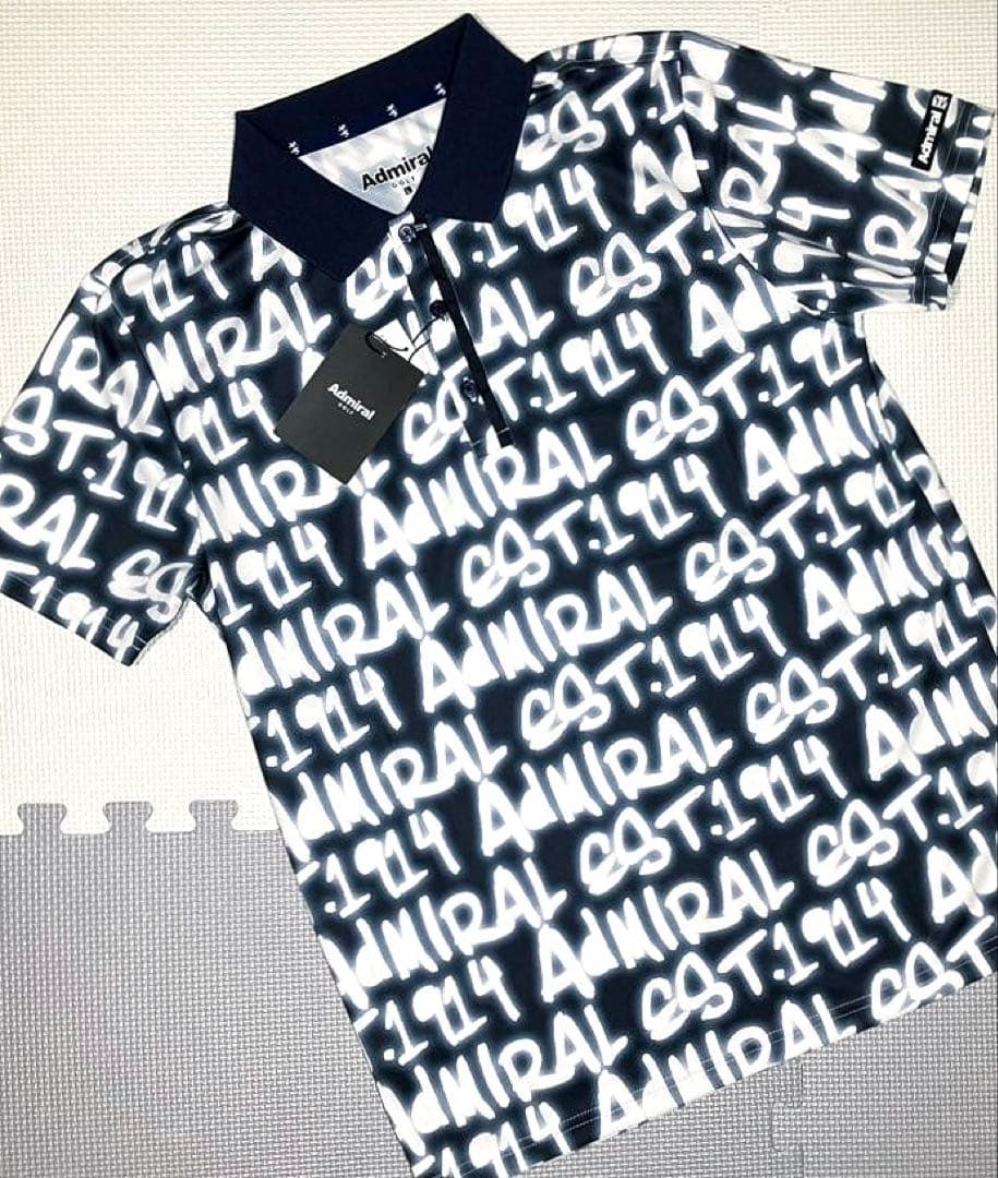 アドミラル スプレーロゴプリント ポロシャツ（NAVY／L）