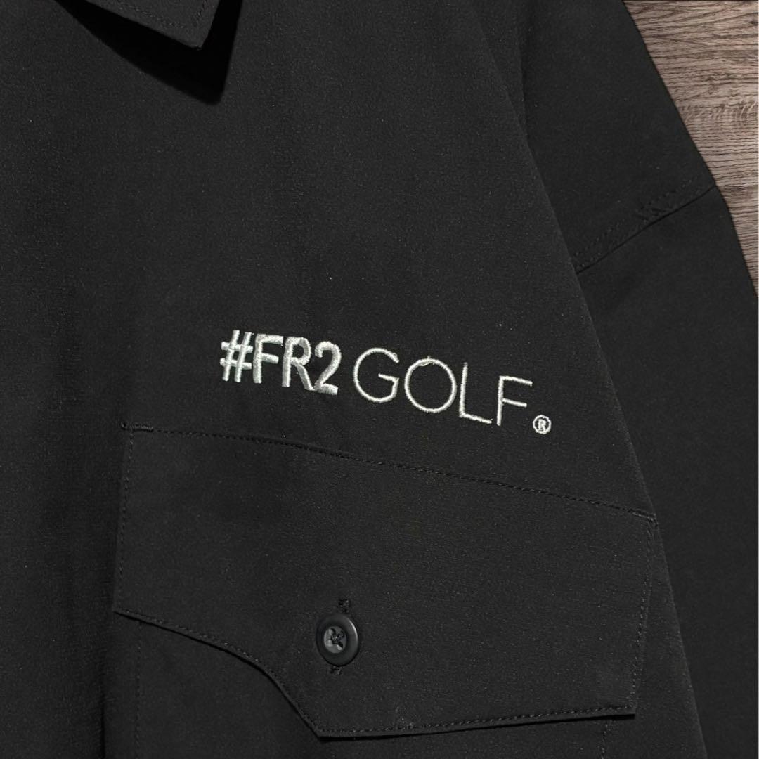 FR2 GOLF シャツ ゴルフウェア プリント ロゴ ブラック L