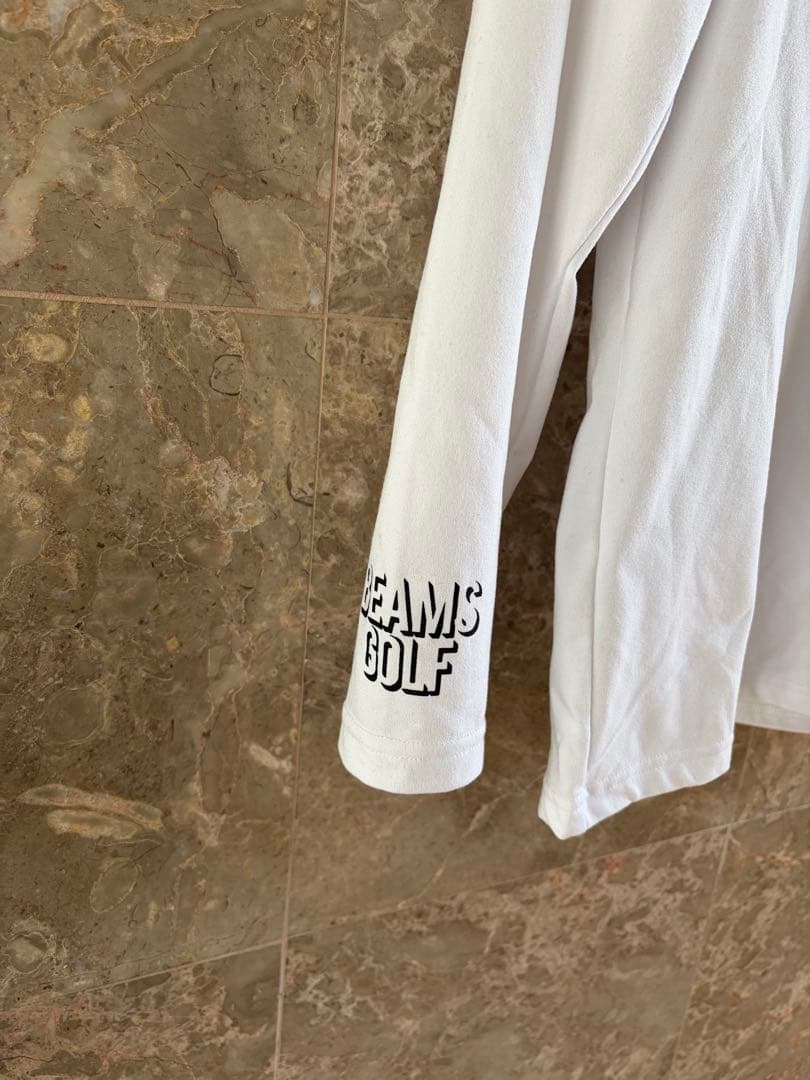 BEAMS GOLF ホワイト長袖ハイネックシャツ