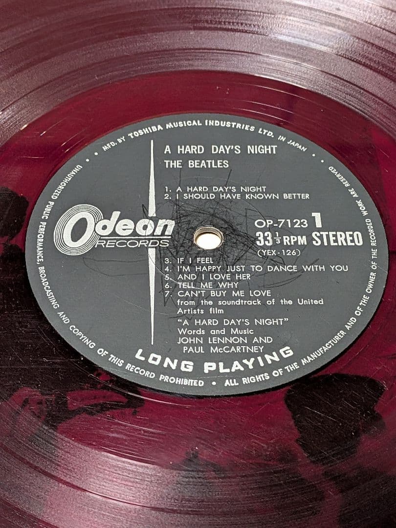 １９６２〜１９６６年当時物ビートルズ東芝音楽工業オデオン赤盤レコード額装品