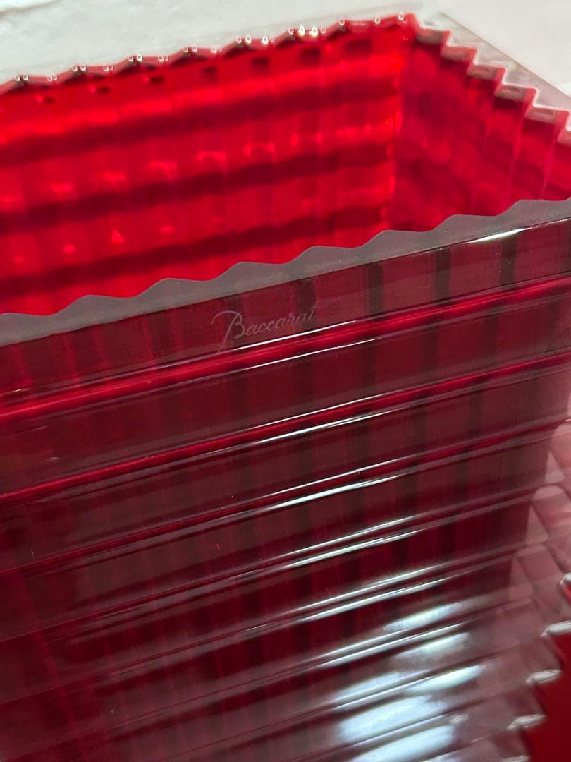 Baccarat バカラ アイ ベース スクウェア L 30cmレッド