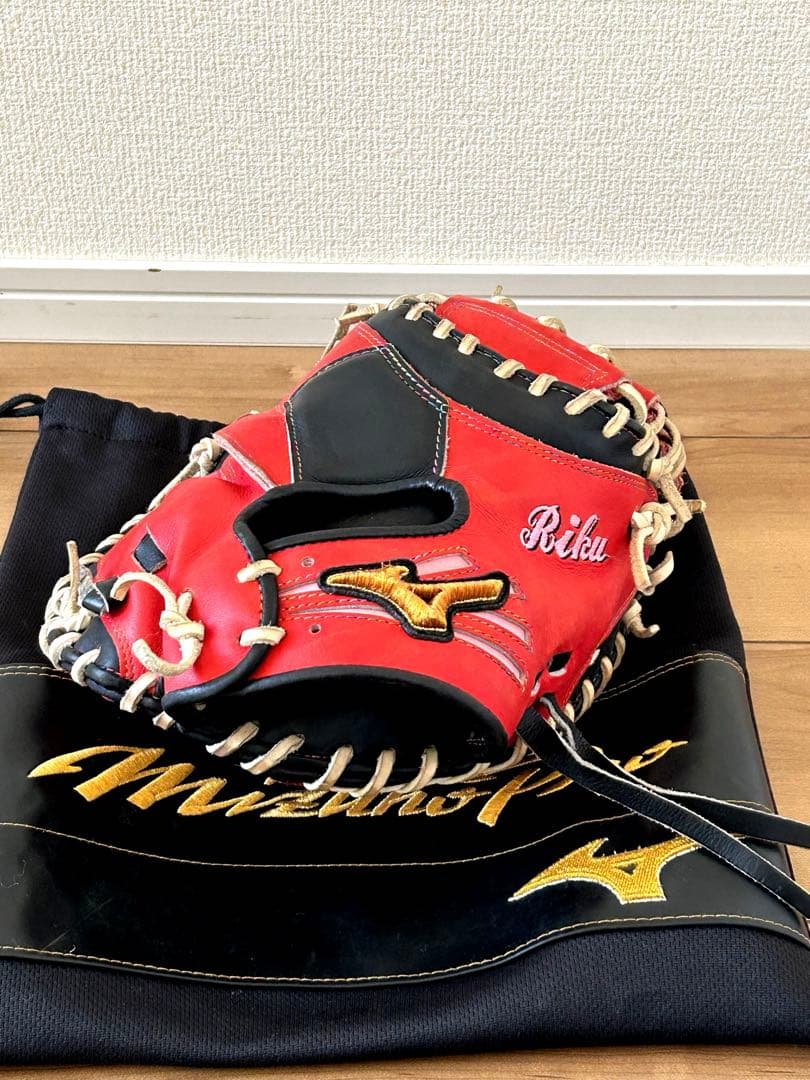 ミズノプロ軟式キャッチャーミット フルオーダー　ワンポイントネーム刺繍あり