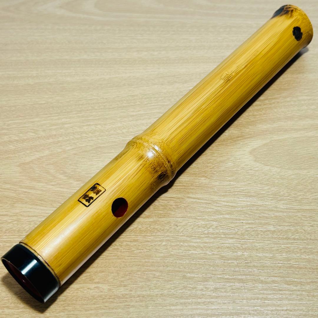 【現状品】胡蝶宝 尺八 合竹 曲管 節あり 焼印あり 琴古流 1.8尺