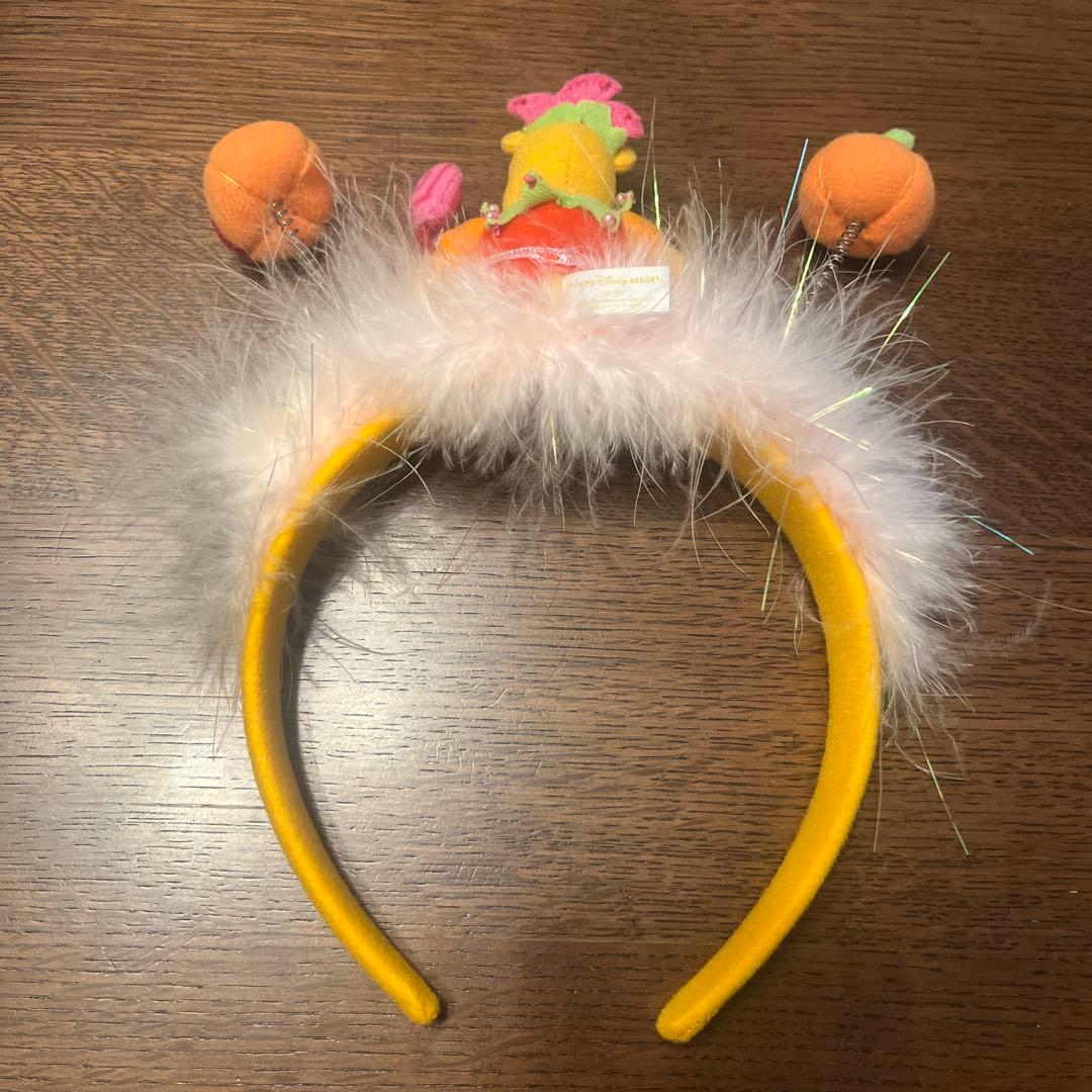 ディズニー　カチューシャ　プーさん　ハロウィン　パンプキン　キャンディ　フェザー