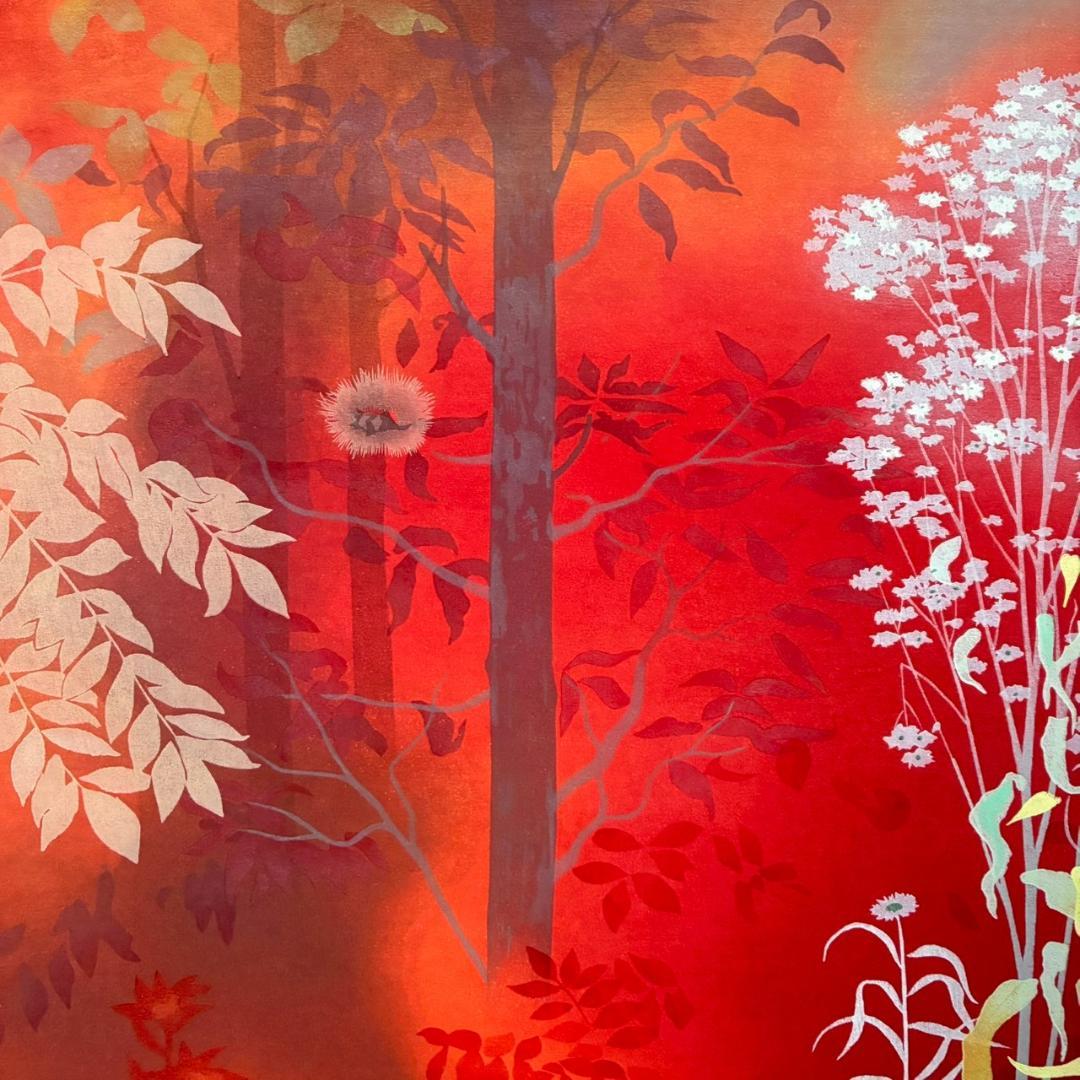 美品 関口雄揮「白い花」手摺木版画 証明シール・本人監修印有 東山魁夷に師事