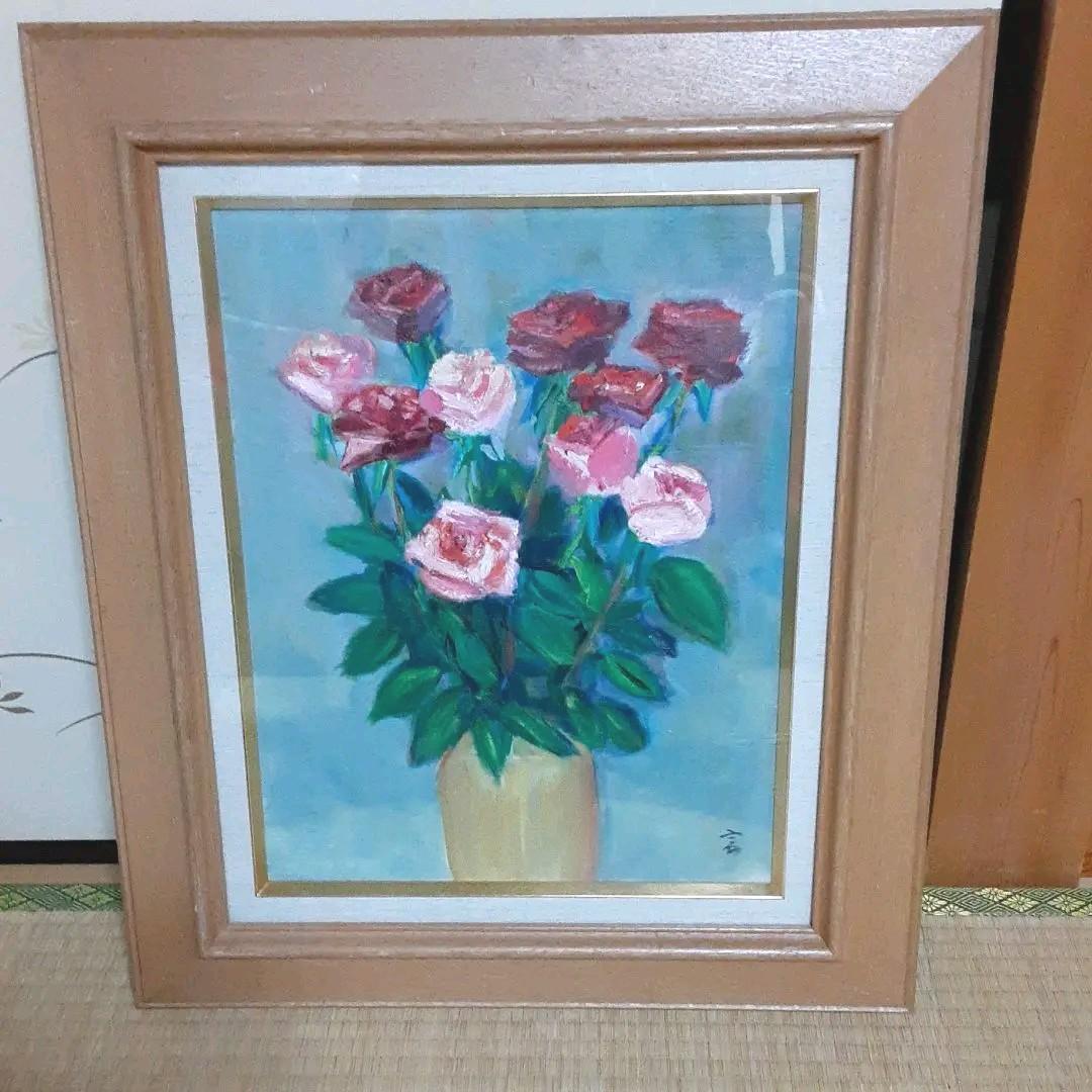 油絵　バラ　薔薇　6号