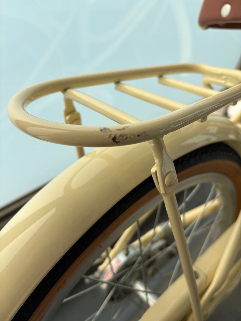 HACCHI 子供用自転車 クリーム色 前カゴ付き