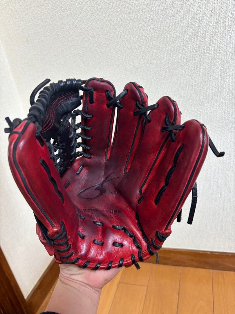 ナイキ グラブ　軟式　内野用　グローブ NIKE 赤　即戦力