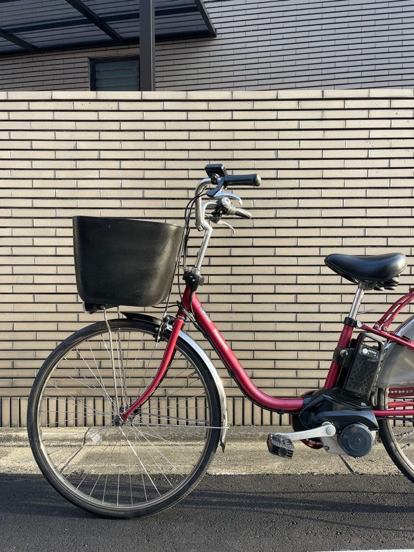 16Ahパナソニック電動アシスト自転車赤いシティタイプ