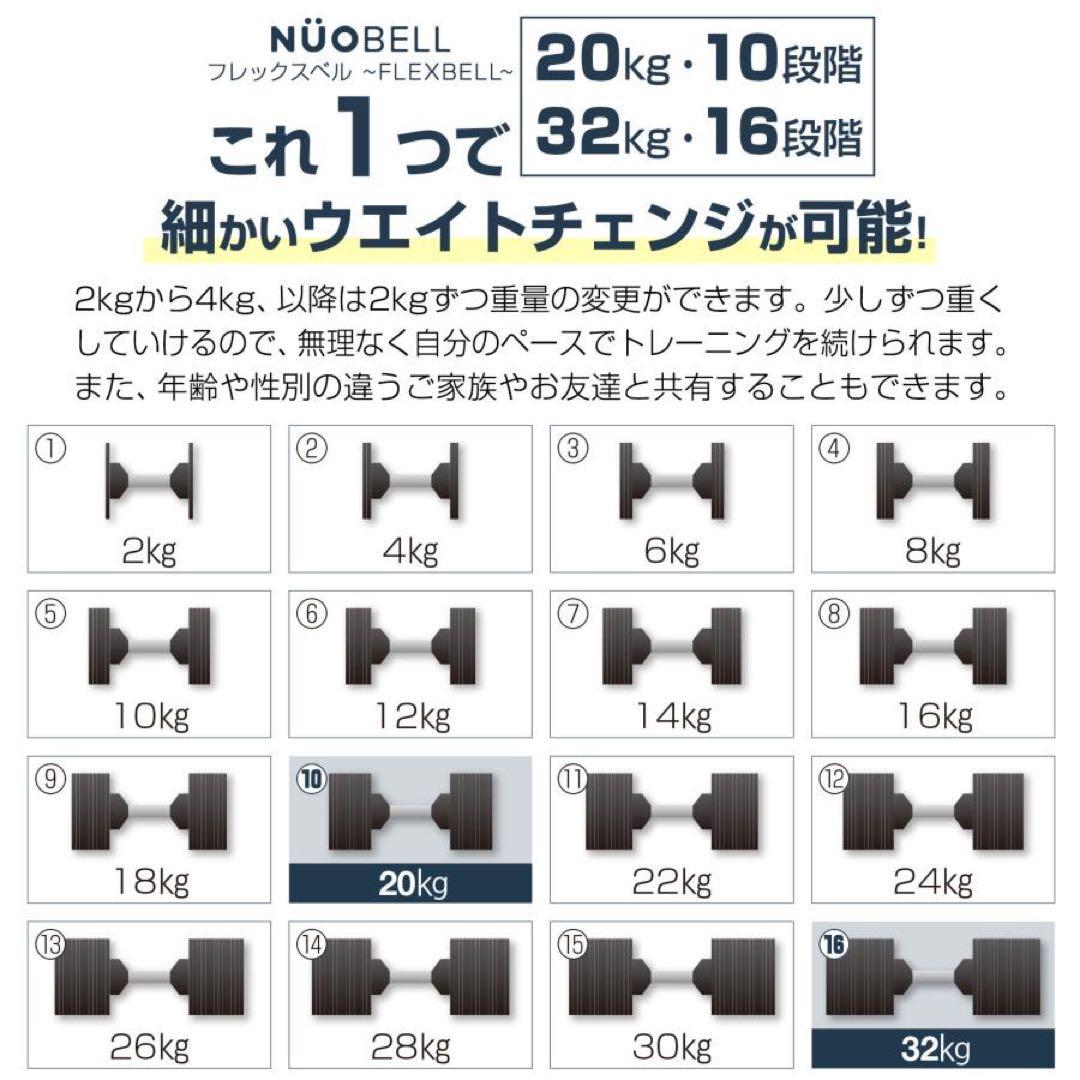 フレックスベル 2kg刻み 可変式 20kg 1個nuobell 正規品